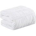 thumbnail image 4 of ESCA 7-Piece Laila White Chic Ruched Pleated Comforter & Sheet Set Bedding Set Breathable, All Season, Soft & Lightweight - King/Cal King Size, 4 of 4