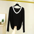 thumbnail image 2 of BUIGTTKLOP Pajamas Tops for Women Long Sleeve Shirts Casual V Neck Top Soft Undershirts Comfy Base Layer Loungewear, 2 of 8