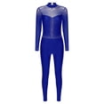 thumbnail image 3 of Alvivi Women One Piece Full Length Gymnastics Leotard Figure Skating Jumpsuit Bodysuit Catsuit Royal Blue M, 3 of 7