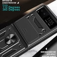 thumbnail image 6 of Phone Case for Motorola Razr 40 with Camera Cover, Heavy Duty Protective with Slide Lens Cover & 360° Finger Ring Stable Kickstand Case for Motorola Razr 40 SJ-Black, 6 of 10