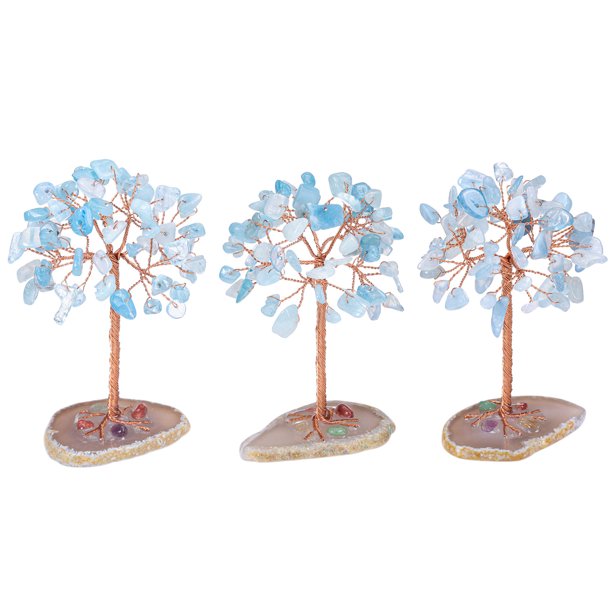 Árbol Del Dinero De Chakra 9-10cm Energy Stone Trees Hecho a mano Mini Chakra Feng Shui Money Tree Decor (E) Ndcxsfigh Libre de BPA