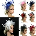 thumbnail image 4 of Fascinators Hat for Women Girl Tea Party Hats Headband Headwear Wedding Cocktail Flower Mesh Feathers Hair Clip Ribbons Feathers Hair Hoop Church Hats, 4 of 4