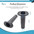 thumbnail image 6 of MARINE CITY Flush Mount Fishing Rod Holder, 90 Degree, Black ABS Plastic, 8 Inches x 1-1/2 Inches, for Boats, Kayaks, Yachts Pack of 4, 6 of 8