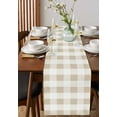 thumbnail image 2 of Beige Plaid Table Runner Spring Summer Farmhouse Buffalo Checkered Tablerunners 13 x 48 Inch, Table Decorations Tabletop Scarf for Summer Gathering Holiday Farmhouse Kitchen Dining Decor, 2 of 6
