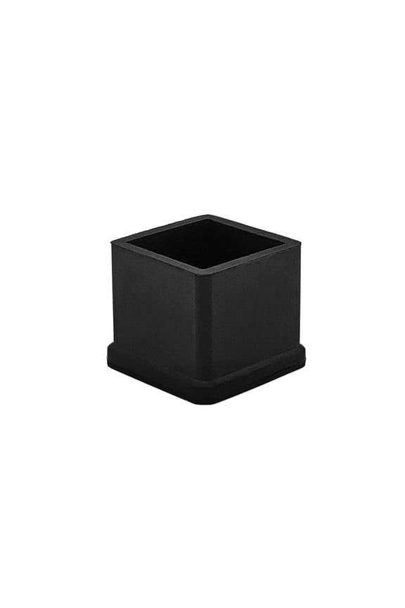 Square Anti-Slip Rubber Leg Tips Chair Leg Caps Furniture Floor Protectors, 13/16 Inch x 13/16 Inch, 20 x 20 mm, Black, 10Pcs
