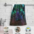 thumbnail image 5 of 3D Luminous Mushrooms Hand Towels 2 PCS, Fantasy World Kitchen Towel Ultra Soft and Highly Absorbent,Decorative Fingertip Face Towel for Bathroom Hotel, 28.3"x14.4", 5 of 6