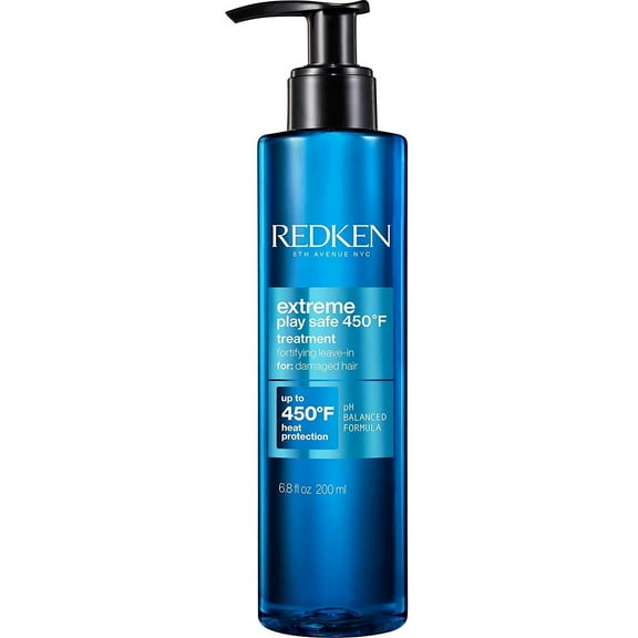 Redken Extreme Play Safe Heat Protectant Spray & Leave In Conditioner| For All Hair Types | Helps Reduce The Appearance of Split Ends | With Tourmaline 6.8 Fl Oz
