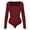 A Red, variant on Womens Long Sleeve Bodysuit Square Neck Sexy Basic Tops Causal Leotard Bodysuit Tops