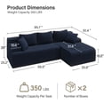 thumbnail image 4 of KAMEROUT 96" Modular Sectional Sofa Couches, L-Shaped Boneless Cloud Sofa with Deep Seat & Cushions, (Navy Blue, Right Facing Chaise), 4 of 7