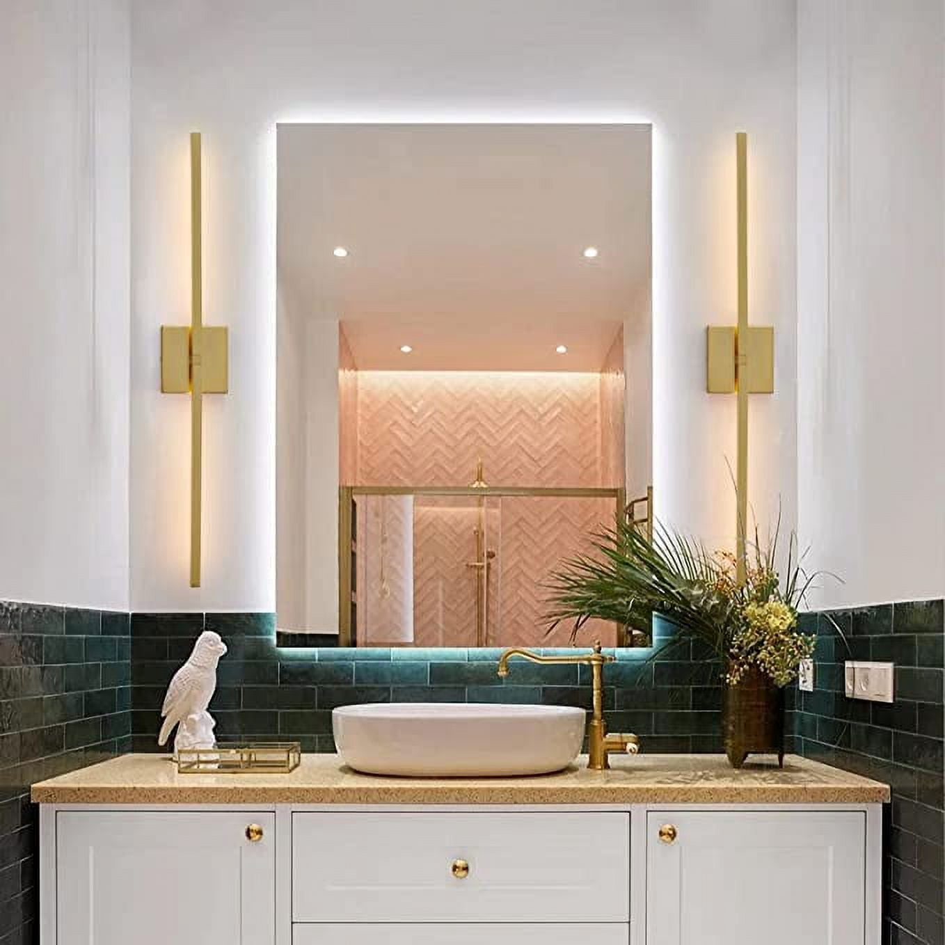 KAISITE 30 inch Bathroom Light Fixtures 360° Rotatable Dimmable  Vanity Light with 3500K Warm Light