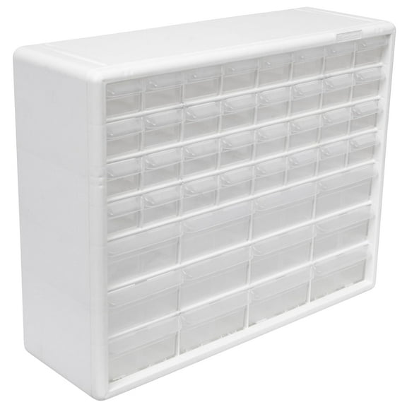 Akro-Mils 44-Drawer Plastic Drawer Storage Cabinet for Garage Organization, White