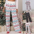 thumbnail image 2 of Utoimkio Women's Comfy Casual Pajama Pants Floral Print Drawstring Christmas Lounge Pants Wide Leg Pants for Women, 2 of 4