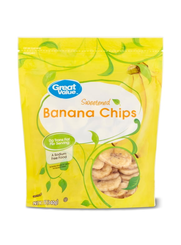 Great Value Banana Chips, 12 oz