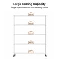 thumbnail image 6 of 5 Tiers Steel Storage Shelf with Adjustable Feet and Mobile Wheels, Heavy-Duty Adjustable Shelving, Each Floor Carries 300LBS, Commodity Shelf for Warehouses, Supermarkets, Kitchens, 6 of 9