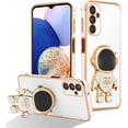 thumbnail image 6 of for Samsung Galaxy A14 5G Case Cute 6D Astronaut Case with Stand Function Luxury Plating Case Cover Slim Fit Soft TPU Shockproof Bumper Protective Electroplated Case for Girls Boys,White, 6 of 12