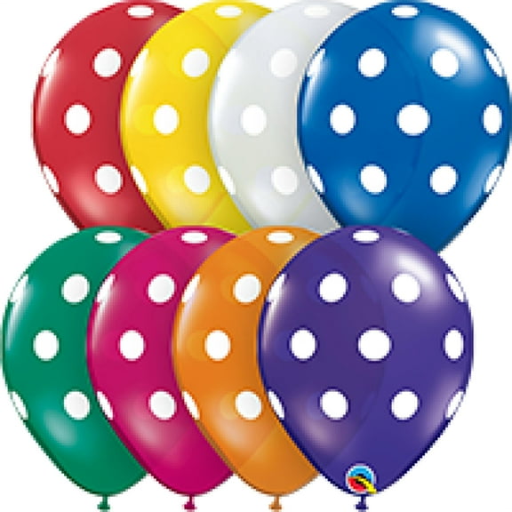 12 Polka Dot Balloon Jewel Assortment Colors 11"