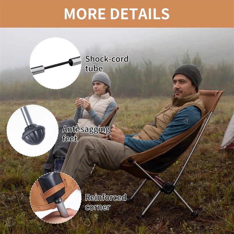 Naturehike YL09 Ultralight Camping Chair - 3.04 Lbs, 265 Lbs Capacity, 7075 Aluminum Frame