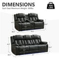 thumbnail image 6 of Manual Recliner Sofa Sets with Bass Speaker,Wireless Charger Faux Leather Manual Reclining Living Room Furniture Set, 6 of 9