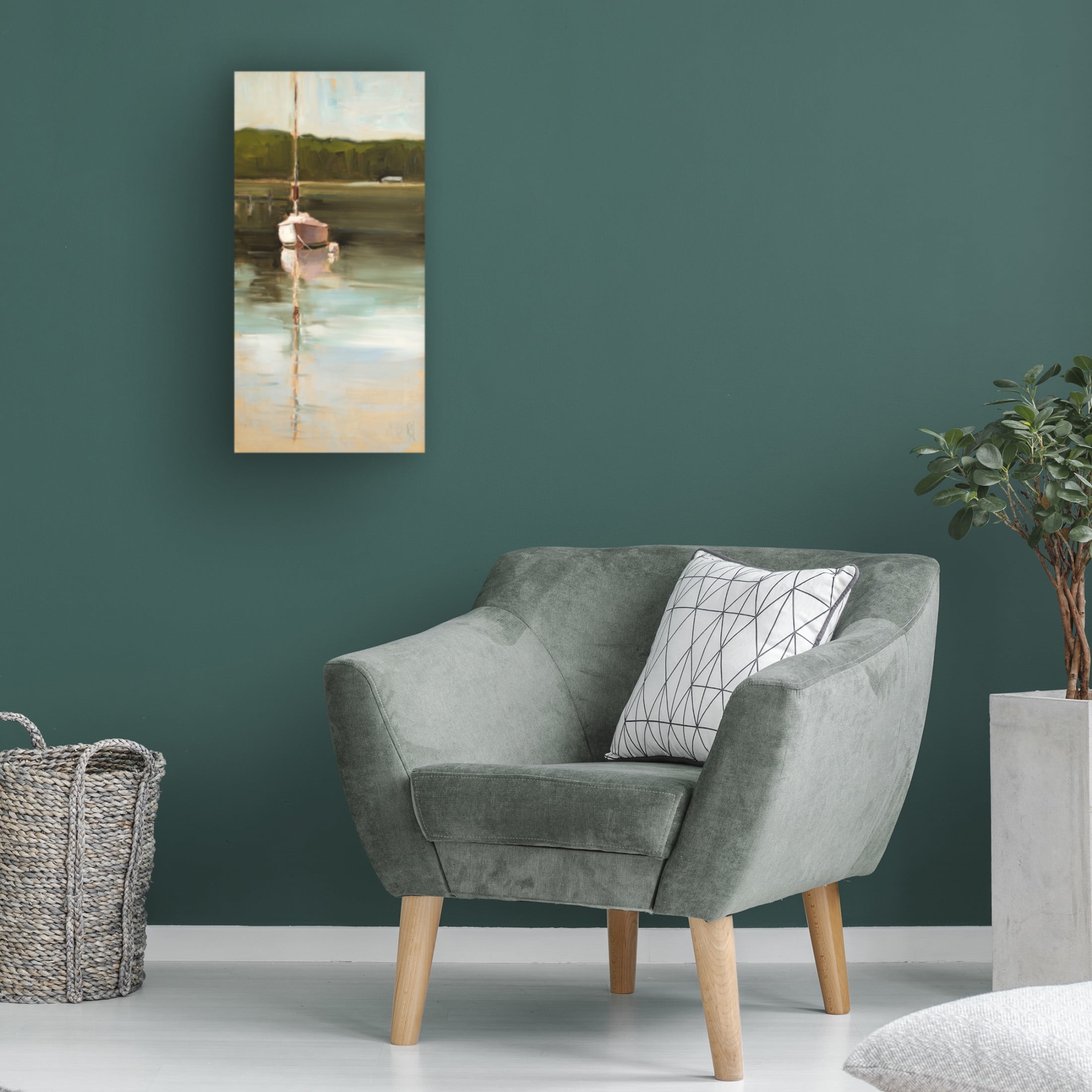 Canvas Wall Art - Sally Hootnick 'Calm Waters' Wall Art for Living Room, Bedroom, or Office Décor by Trademark Fine Art - 12 x 24 Inches