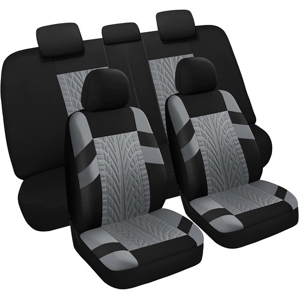 DEFNES Car Seat Covers Full Set, Front Seat Covers and Split Rear Bench