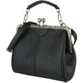thumbnail image 1 of Bolso bandolera retro para mujer, estilo casual chic, de piel sintética, color negro., 1 of 7