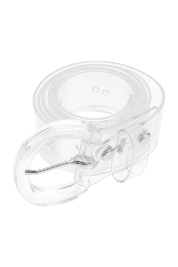 Clear Transparent Waist Belt for Women with Stylish Circular Buckle, Adjustable Waist Strap, Fashionable and Accessory