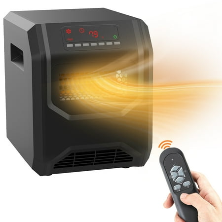 

uhomepro Electric Heaters Safe Infrared Quartz Electric Heater Portable Space Heater 750W 1500W 12H Timer w/ Remote LED Display 3 Working Modes Safe Electric Heater for Home Office Bedroom