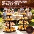 thumbnail image 4 of MOJINO Cupcake Stand for 38 Cupcakes, 4 Tier Wood Cupcake Tower with 360° Rotating Base, Large Dessert Table Display Set for Wedding, Birthday, Baby Shower, Party, 4 of 8