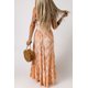 thumbnail image 4 of ABPHQTO Vestido largo sin tirantes con estampado floral recortado con junta tórica naranja para mujer, 4 of 5