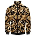 thumbnail image 2 of Nueva chaqueta de lujo con estampado dorado para hombre y mujer, chaqueta bomber para hombre y mujer, chaqueta con bolsillos y cremallera, abrigo de manga larga, chaquetas de primavera, 2 of 5