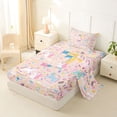 thumbnail image 2 of Castle Fairy Unicorn Letter T Twin Sheet Sets 3pcs for Kids,Kawaii Animal Bedding, 2 of 6