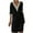 Black, variant on Lolmot Dress for Women Elegant Solid Color Cotton and Linen Dress Summer V-Neck Mid-Sleeve Dress