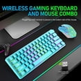 thumbnail image 2 of Wireless 61 Keys Gaming Keyboard and Mouse Combo, Rainbow LED Backlit Rechargeable Mute Mice for PC, 2 of 9