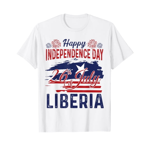 Camiseta con la bandera de Liberia, tejido de punto cómodo para deportes de ocio y regalos navideños, color blanco, tamaño regular, 180 g