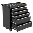 thumbnail image 1 of 26-Inch 5-Drawer Rolling Tool Chest - Heavy-Duty Metal Toolbox with Secure Auto-Locking System - Sliding Drawers & Lockable Wheels - Mobile Storage Cabinet for Garage, Workshop, Warehouse - Black, 1 of 7