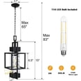 thumbnail image 3 of Rottogoon 15" Outdoor Pendant Light Hanging Lantern Modern Black Metal Chandelier Light Fixture, 3 of 7