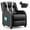 Black,White, variant on Gymax Kids Recliner Chair Ergonomic Leather Sofa Armchair w/Footrest Side Pocket Red