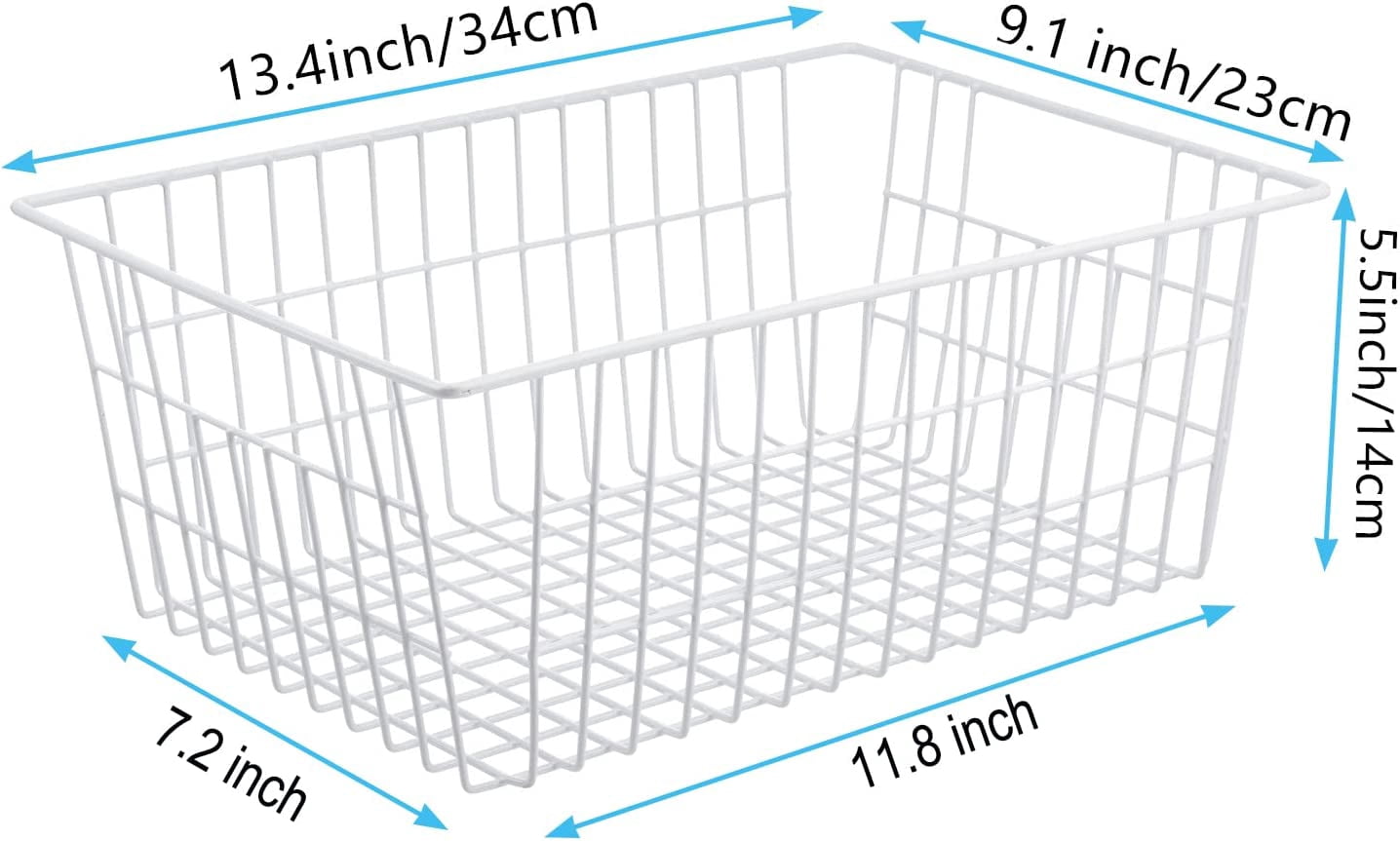 YBM Home Large Plastic Storage Basket (3 Pack), White 15 L x 10 W x 6 H