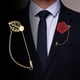 thumbnail image 5 of Uxcell 20 Paquete de Bandeja de Broche de Hoja Pin de Solapa DIY Pin de Corsage con Cadena Tono Dorado, 5 of 6