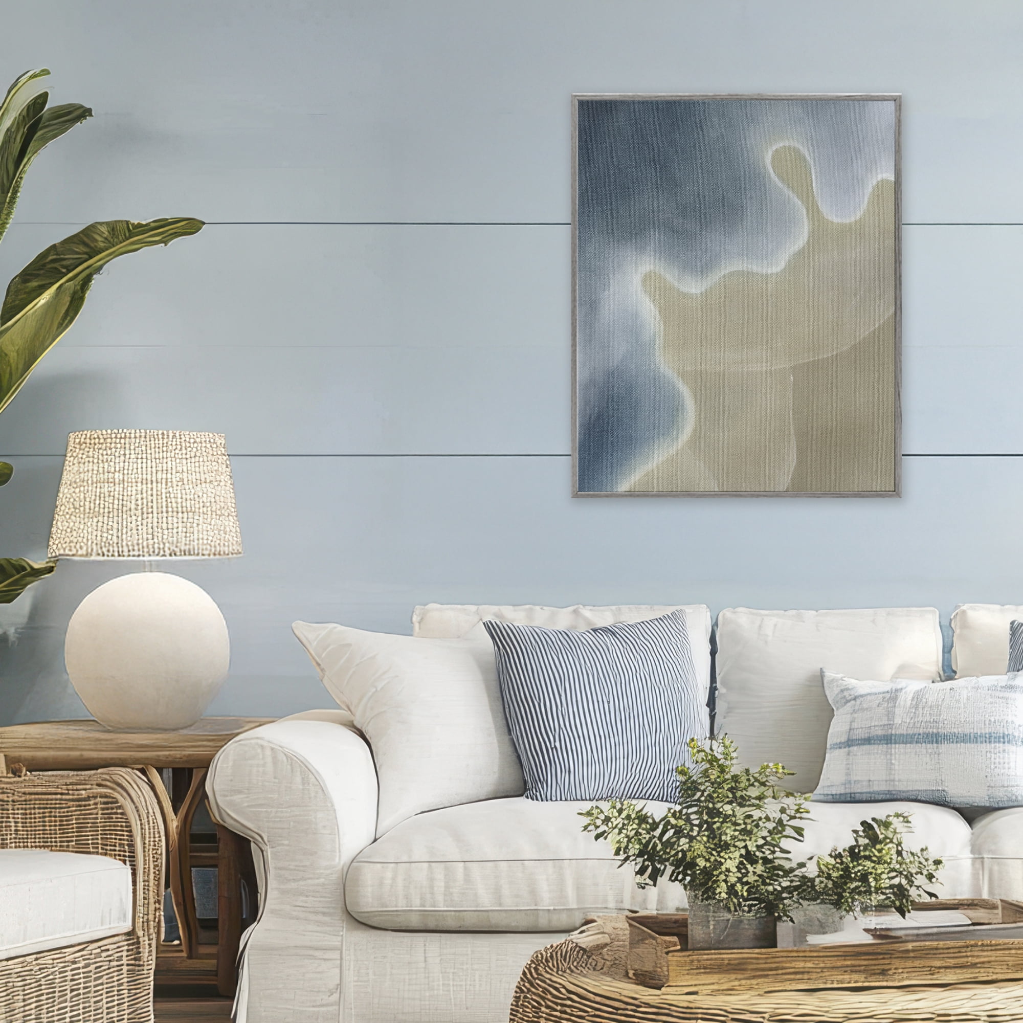 Stupell Industries Turning The Tides Abstract Gray Framed Giclee Art, design by Grace Popp