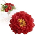 thumbnail image 2 of Artificial Peony Head, Silk Bouquet For DIY Wedding Party Bouquets Table Centerpieces DIY Craft Decoration, Realistic Faux Flower Arrangements Wedding Decoration, 1Pc, Multicolor(Red1,5.1x5.1"), 2 of 9