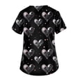 thumbnail image 3 of Garbnen Valentines Scrubs for Women Womens Tops Workwear Short Sleeve V Neck Love Print Nursing Scrubs for Women with Pockets, 3 of 3