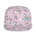 thumbnail image 2 of Gaeub Llama Unicorn and Rainbow Flat Bill Snapback Hats Baseball Caps with Adjustable for Running Workouts and Outdoor Activities, 2 of 9