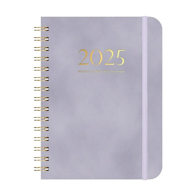 Planner,Weekly and Monthly Academic Planner, Daily Planner Calendar Planner, Premium Thick Pages, Pocket Folder Pretty Notebook Diaries for Women Note Journaling Book Office Desk Supplies, Purple