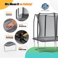 thumbnail image 5 of Exacme 8 x 12 FT Outdoor Rectangle Trampoline for Kids, 330lb Capacity Recreational Trampolione with 4 Wind Stakes, Storage Bag, Ladder(Gray), 5 of 8