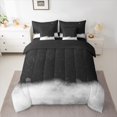 thumbnail image 2 of jejeloiu Space Starry Bedding Comforter Set 7-Piece,Gradient Black White King Bedding Sets,Modern Aesthetic Art Bed Sheets For Teens,Microfiber Bedroom Decor Reversible, 2 of 8