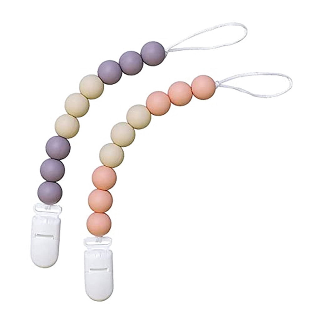 Dummy Pacifier Clip Soother Chains for Baby Girls BPA Free Soft Silicone Teet 