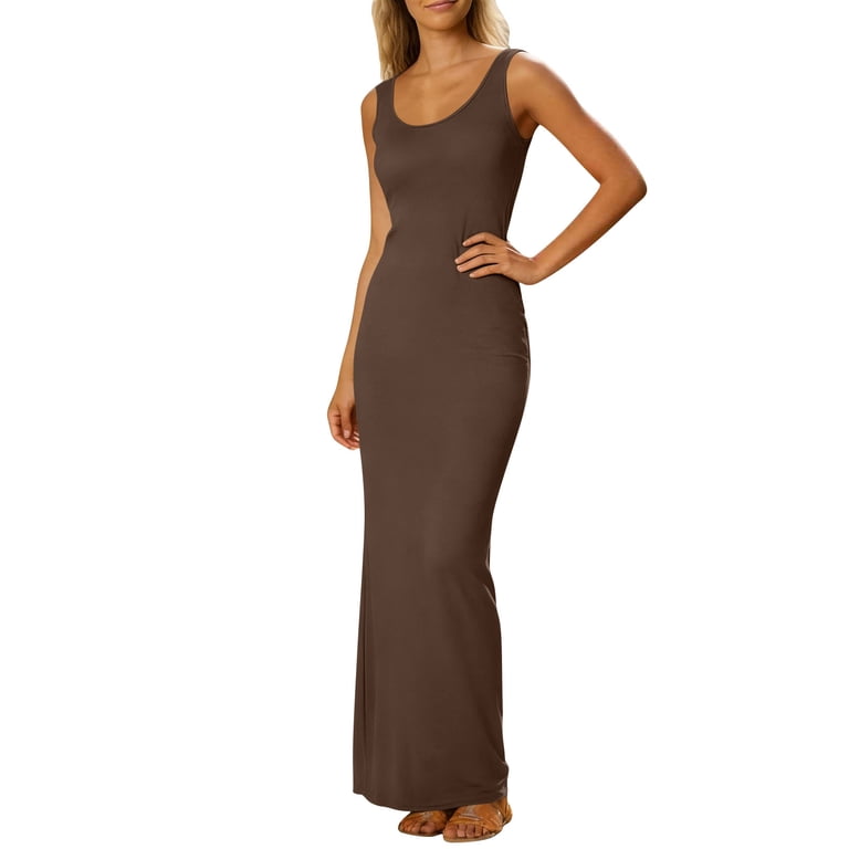 loose fitting bodycon dress Amzcrzy Dresses for Women Summer Solid Color Sleeveless Long Casual Basic Club Party Maxi Dresses for Women Scoop Neck Tank Slim Fit Sheath Dresses Coffee XL Great for any cup rasberry Lovers And Friends Blue Appointment Length:1 Hour Ball Gowns (BIG/Heavy)