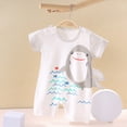 thumbnail image 2 of KPOPLK Baby Romper Letter Print Short Sleeve Cotton Jumpsuit Bodysuit Onesie Clothes Unisex for 0-24 Months Size 0-3 Months,Grey, 2 of 8