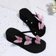 thumbnail image 6 of BLTIBY Women's Flip-flops Butterfly Clip Toe Thick Soled Wedge Heels Sandal Fashion Orthopedic Sandals Summer Casual Beach Shoes Pink 4.5, 6 of 6